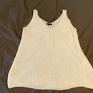 Crocheted or woven off white tank top.